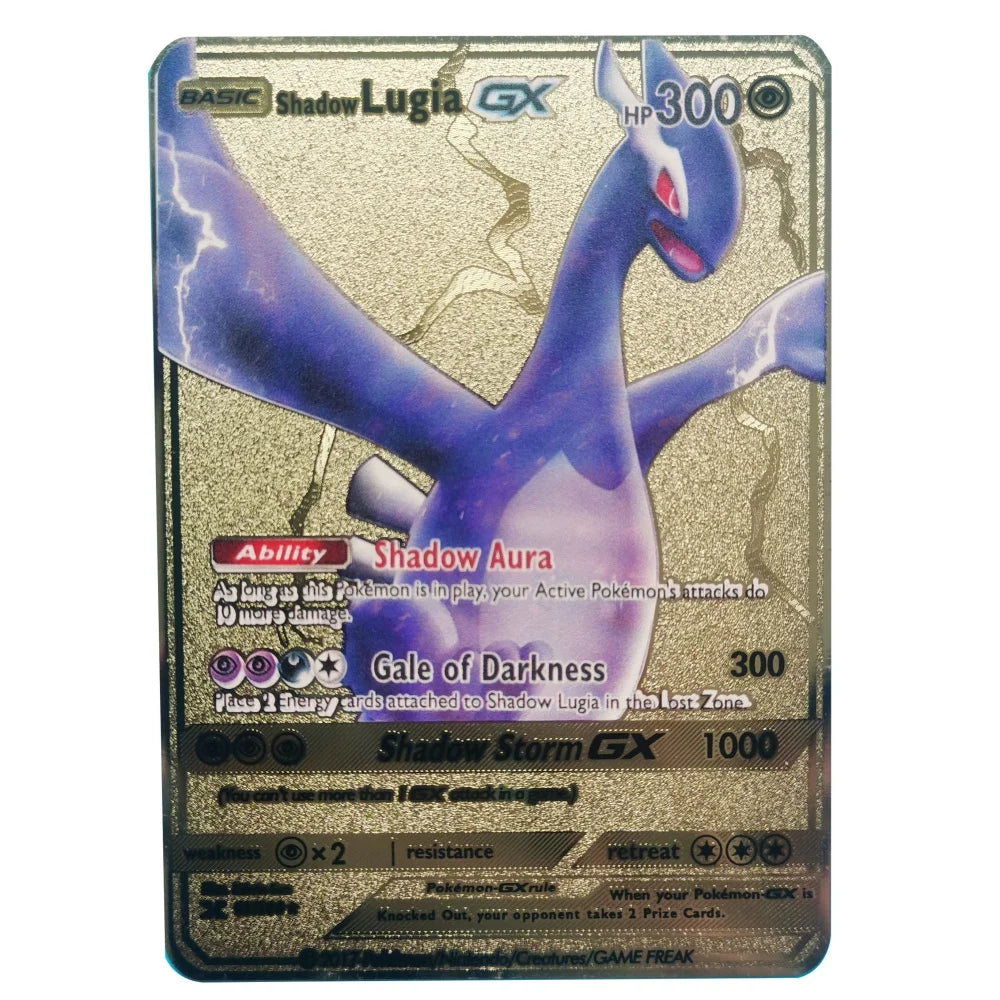 Pokemon Gold Metal Cards – 20 Styles Mewtwo, Pikachu GX & Charizard VMAX Set