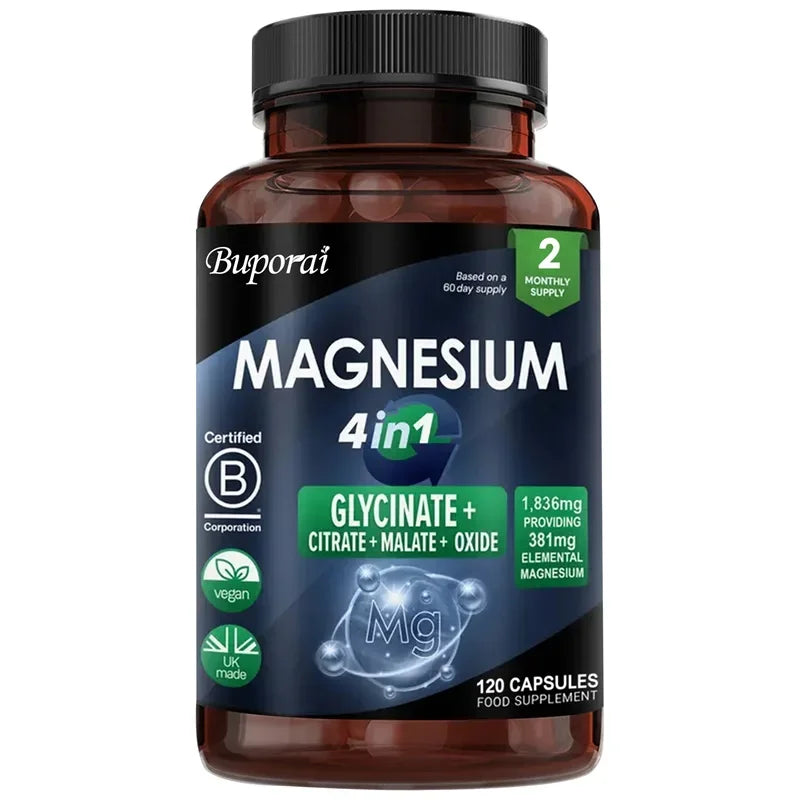Magnesium 4-in-1 Complex - Sleep, Muscle Relaxation & Stress Relief Support