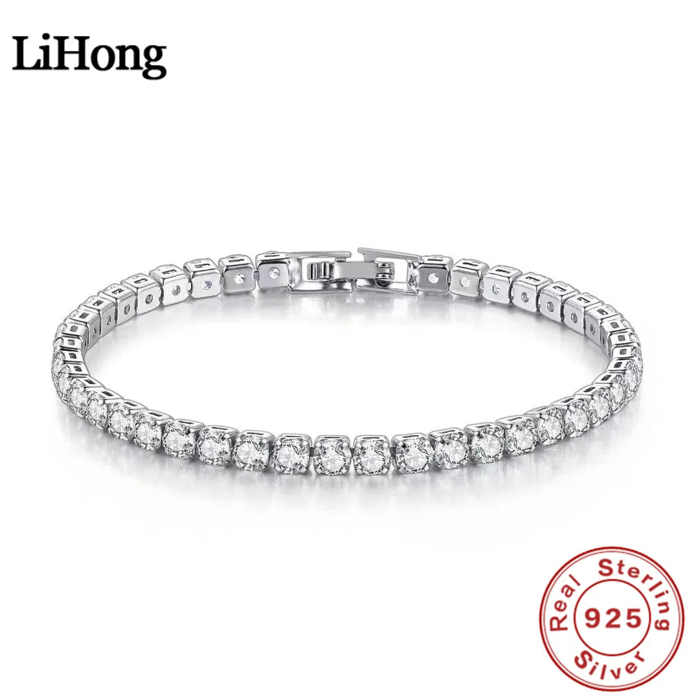Sterling Silver Zirconia Bracelet – Engagement & Wedding Charm Jewelry