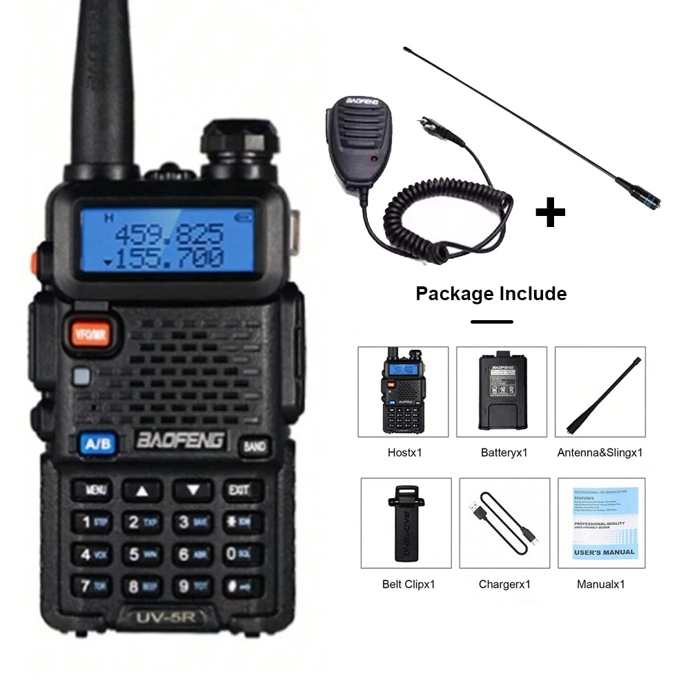 Baofeng UV-5R Two-Way Radio - Dual Band VHF/UHF Ham Radio with USB Charging