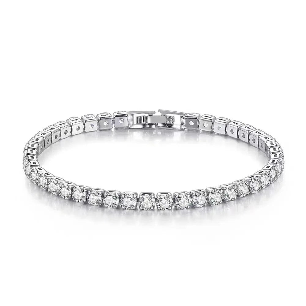 Sterling Silver Zirconia Bracelet – Engagement & Wedding Charm Jewelry