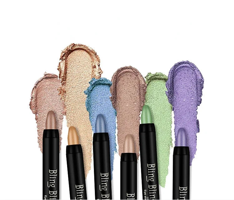 Bling Eye Shadow Pen - 16 Colors Glitter Eyeshadow Stick, Pearlescent Shimmer Pencil