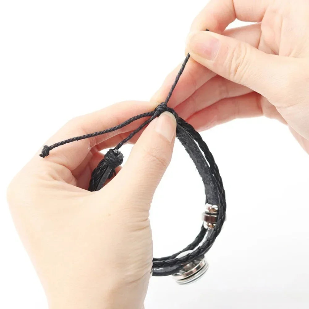 Adjustable Luminous Zodiac Bracelet - Glow-in-the-Dark PU Leather Spirit Bracelet