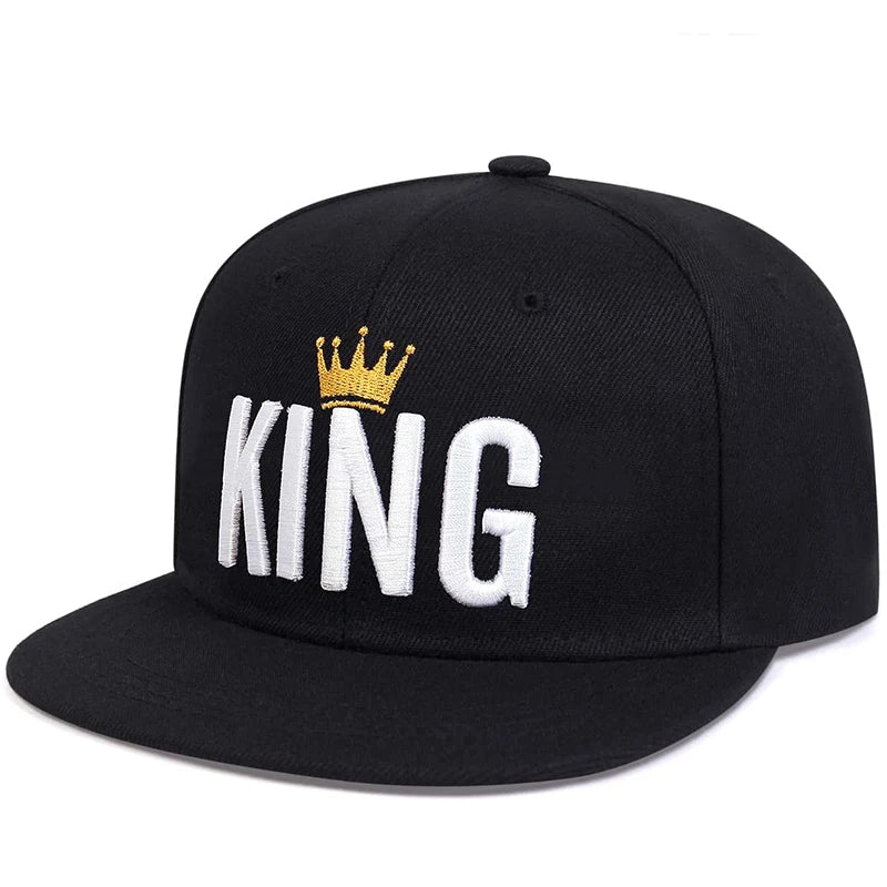 Crown KING Embroidered Baseball Cap - Unisex Adjustable Hip-Hop Hat with Sun Protection