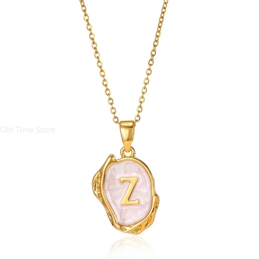 Alphabet Initial Necklace – Stainless Steel Jewelry