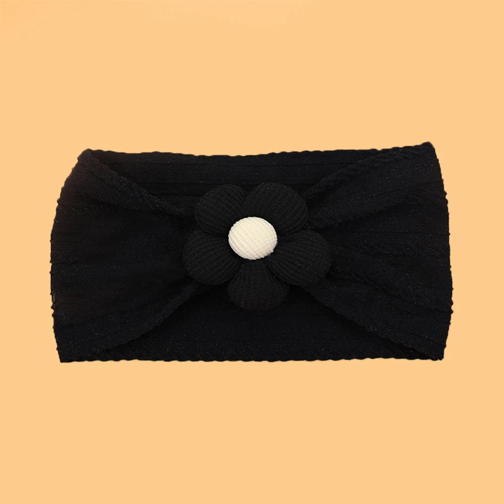 Flower Nylon Girl Hairband – Soft Elastic Baby Headband