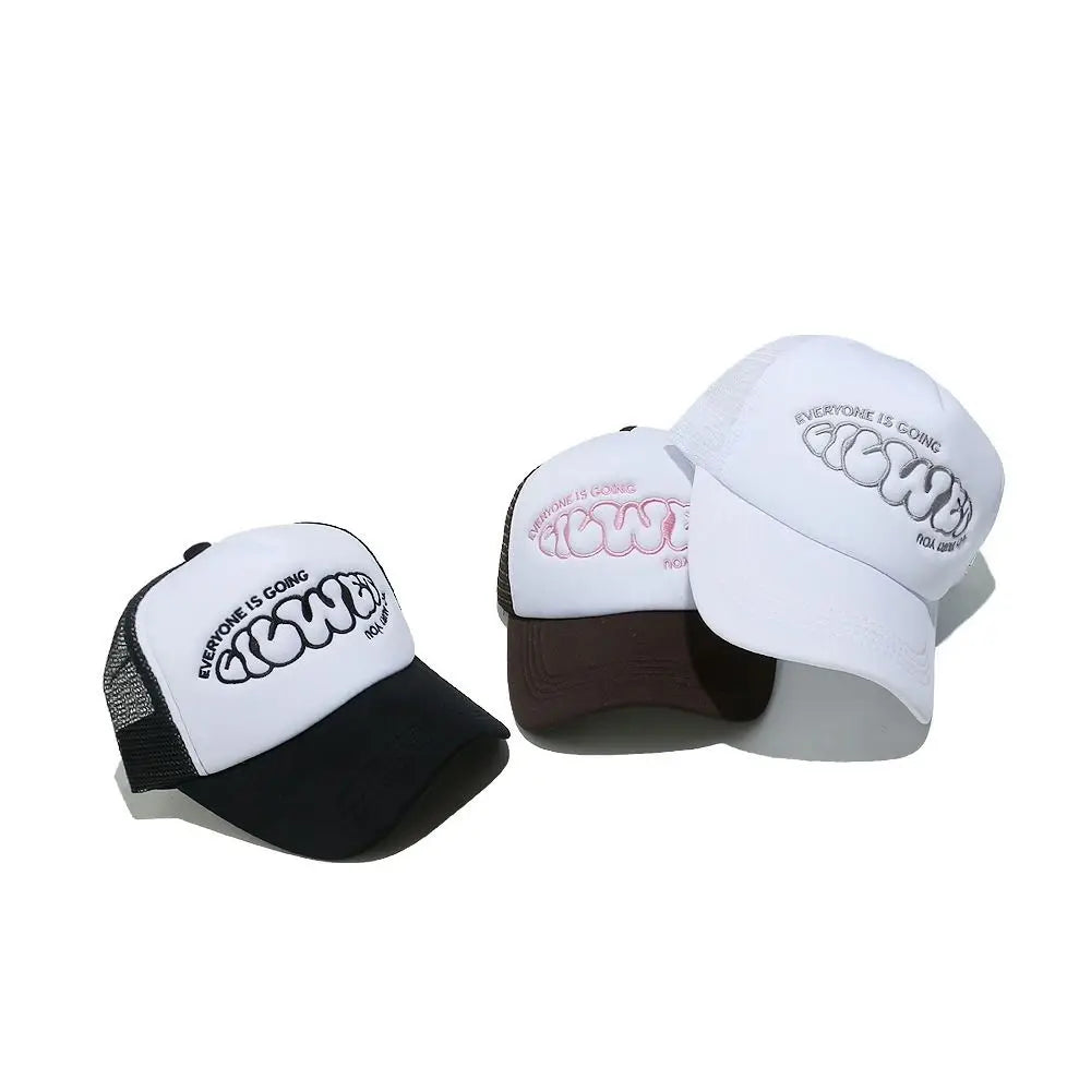 Breathable Trucker Cap - Adjustable Snapback Baseball Hat with Sun Protection for Hip-Hop Style