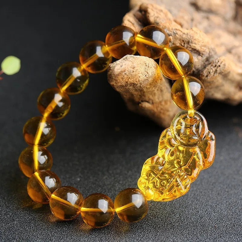 Feng Shui Wealth Bracelet Citrine PIXIU Bracelet Crystal Beads Bracelet Attract Lucky Gift for Man Woman Couple Friend Gifts