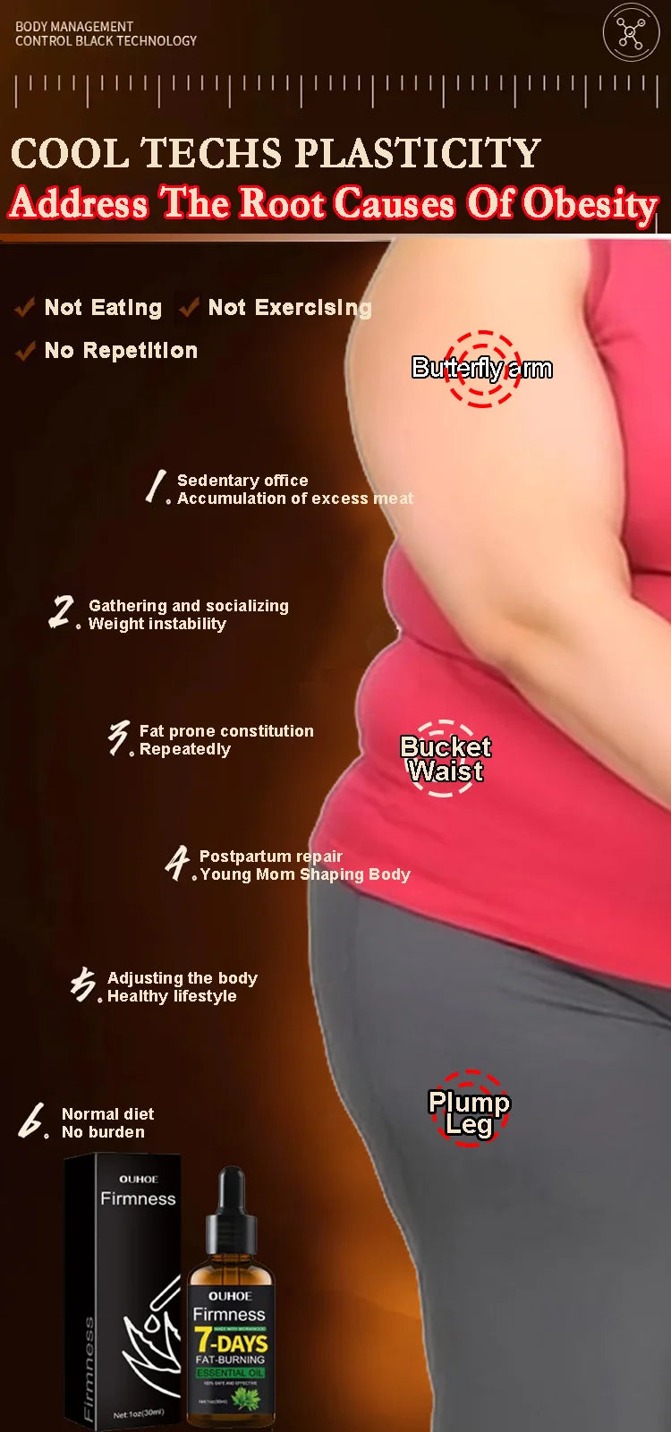 30ml Natural Weight Loss Oil for Women's Belly Fat Burning Stomach Fat Reducing Aid Fitness & Wellness Fat Burning Oil