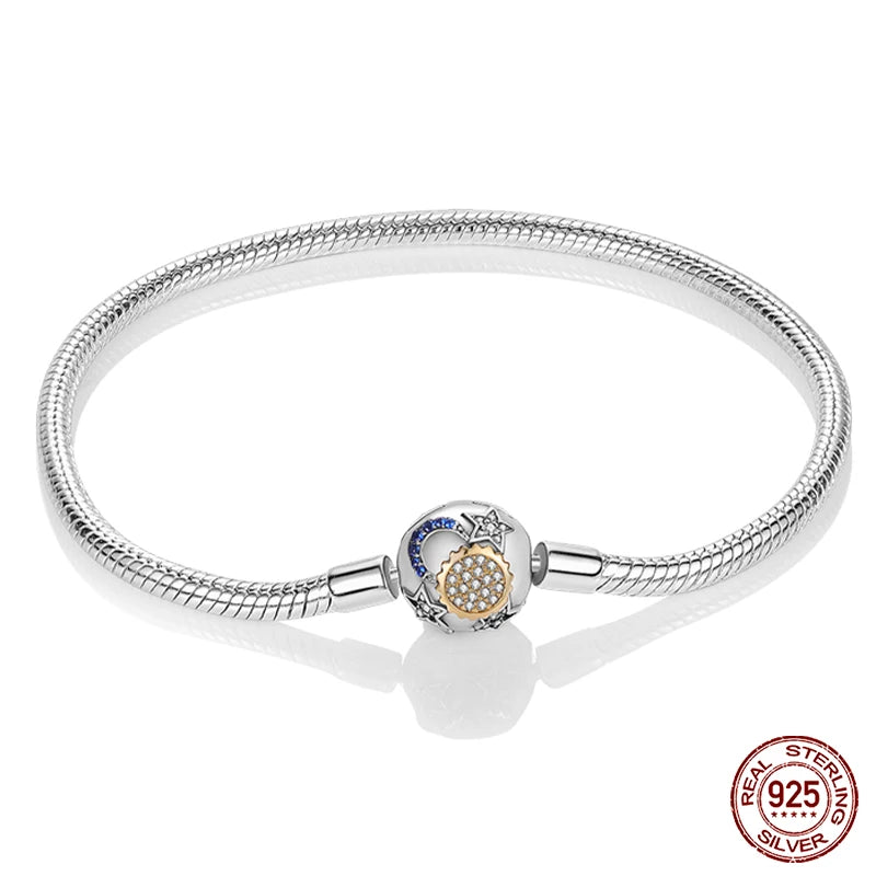 Silver Star Moon Clover Bracelet – DIY Charm Birthday Jewelry