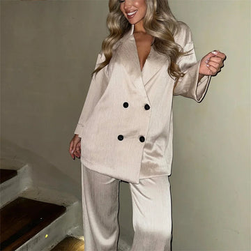 2026 Women’s Double-Breasted Suit Set – Spring/Summer