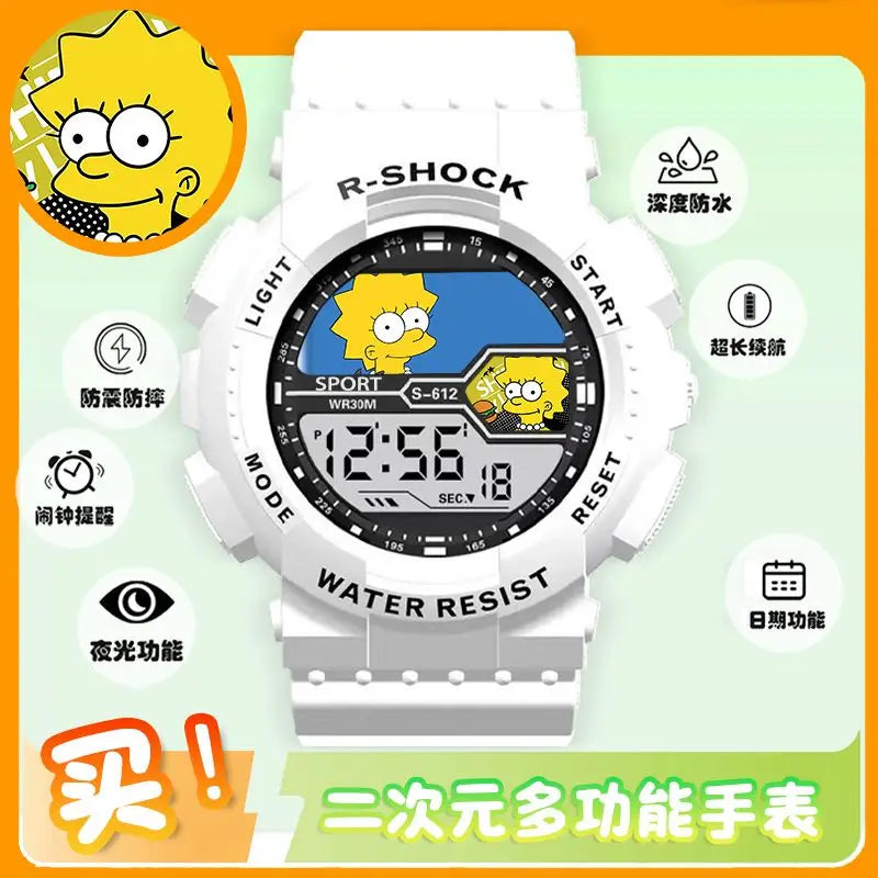 The Simpsons Anime Waterproof Watch – Sports Chronograph Electronic Watch for Boys & Girls