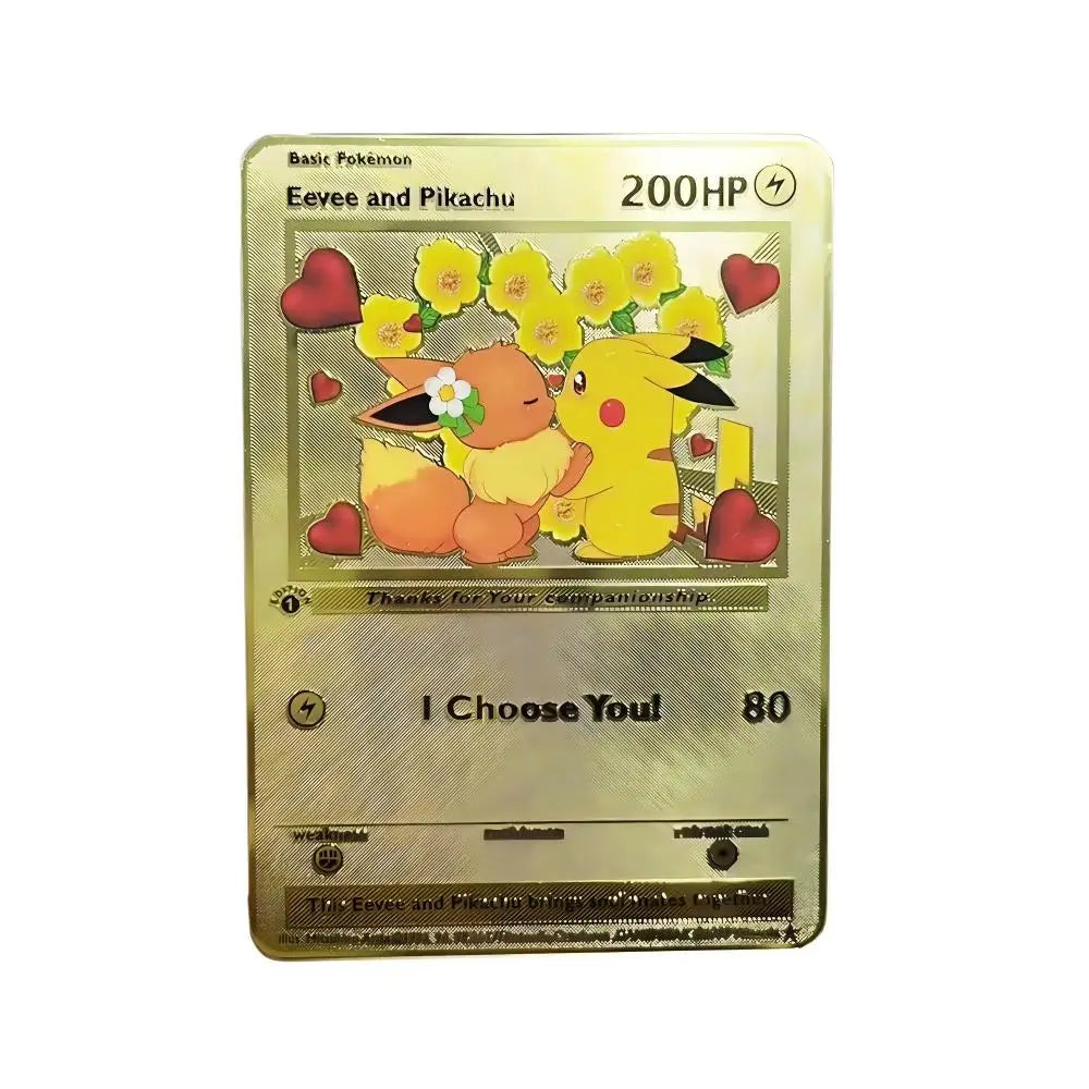 Spanish Pokemon Gold Metal Cards – Mewtwo, Pikachu GX & Charizard VMAX Set