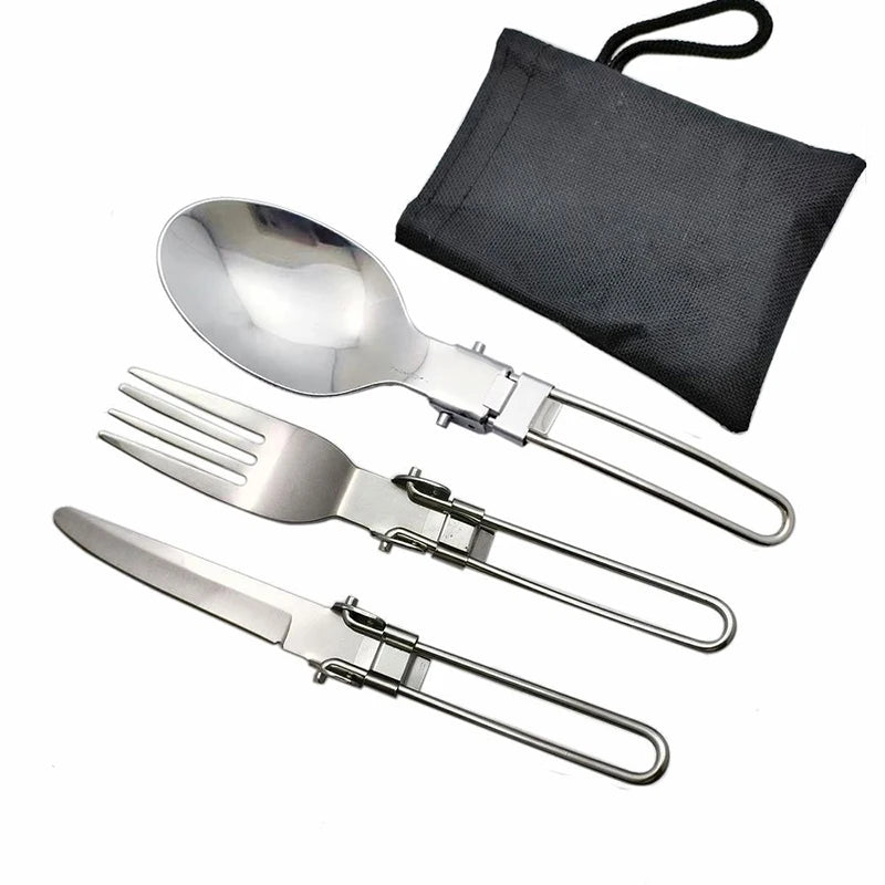 Multifunctional folding tableware Fork Spoon Knife Picnic Camping gadgets survival outdoor multitool camp cutlery combinatio