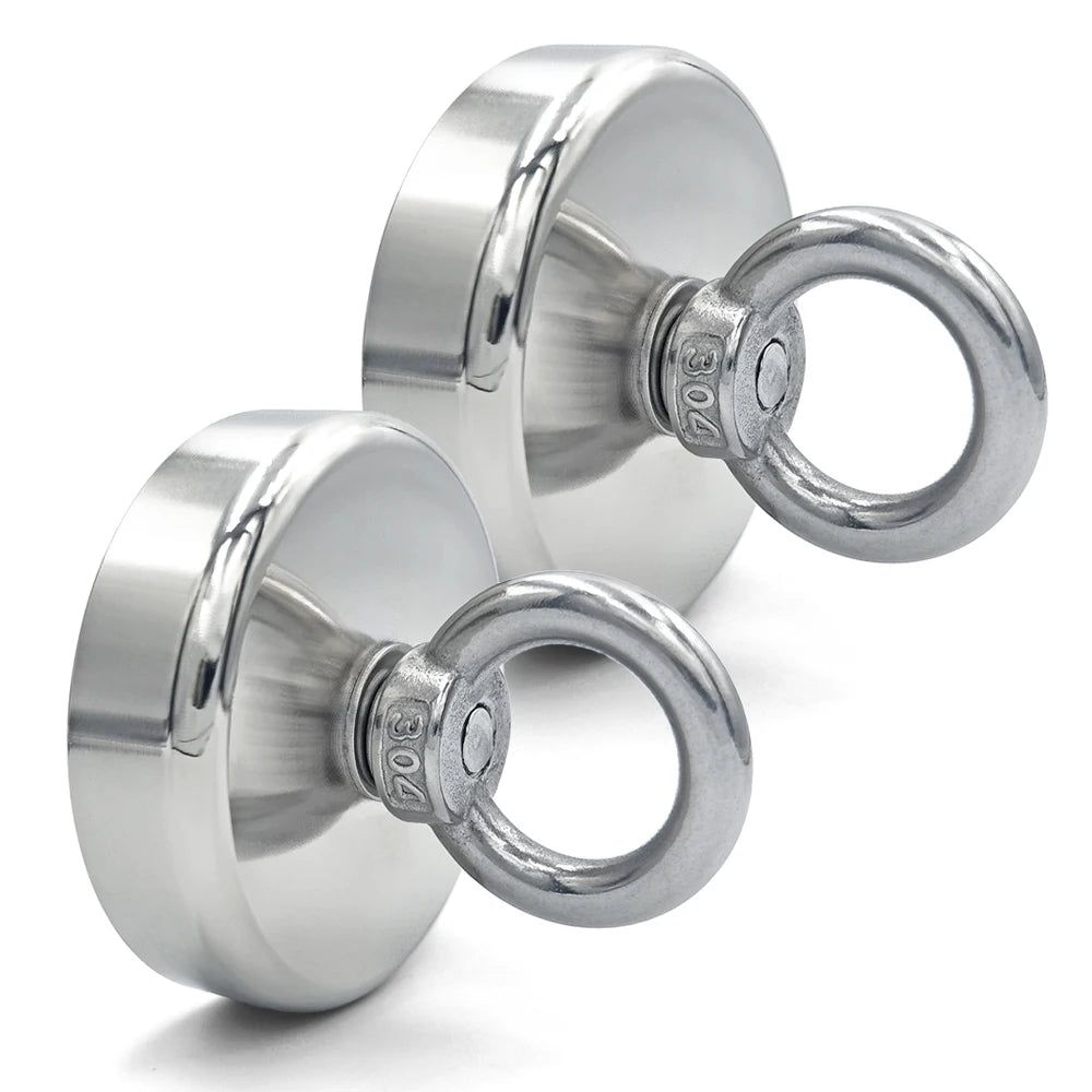 Super Strong Neodymium Fishing Magnet - N52 Heavy Duty Salvage Magnet with Eyebolt (D16-D42mm)