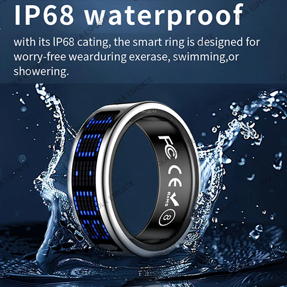 Smart Ring 2026 New Men Women IP68 WaterProof LED Display Screen Multi-Sport Mode Heart Rate Sleep Oxygen Monitoring Smartring
