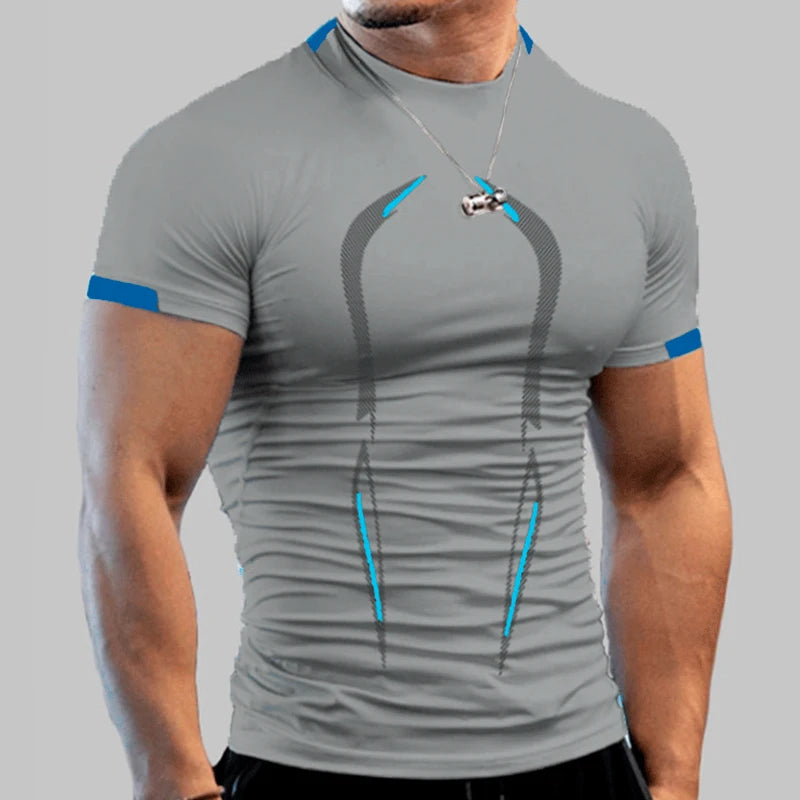 Men's Athletic Compression Shirt - Quick Dry Gym Workout Tee (Short Sleeve Rash Guard)