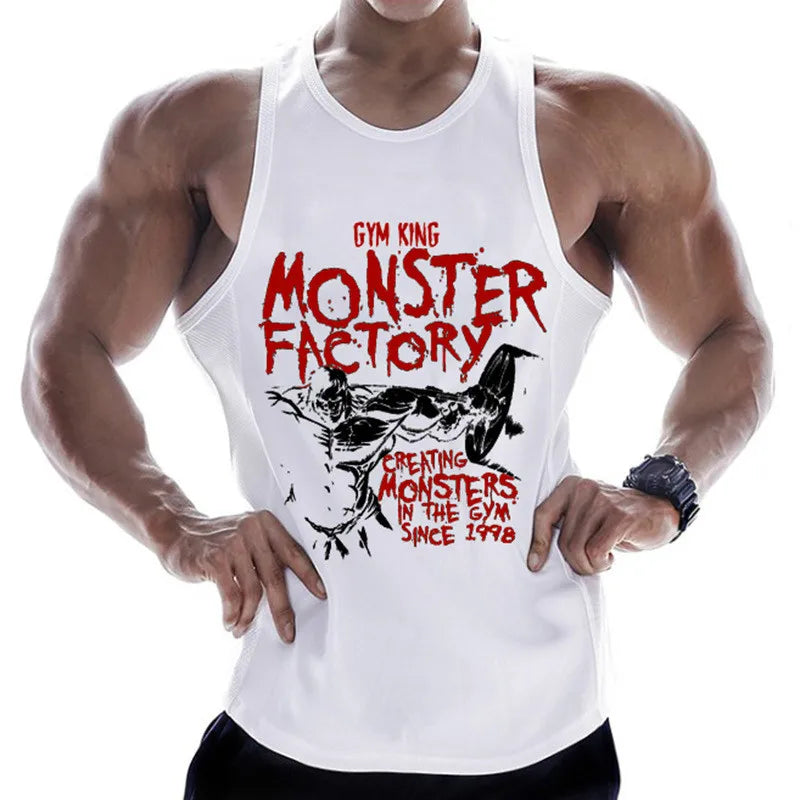 Men's Bodybuilding Tank Top - Cotton Muscle Shirt for Gym, Workout & Fitness