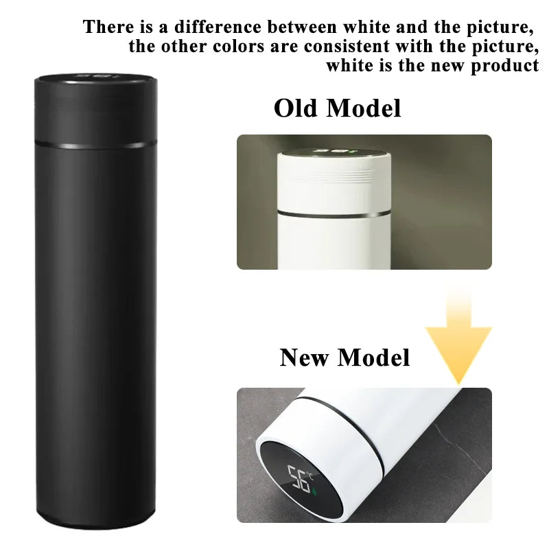 500ml Stainless Steel Thermos with Temperature Display - Insulated Bottle