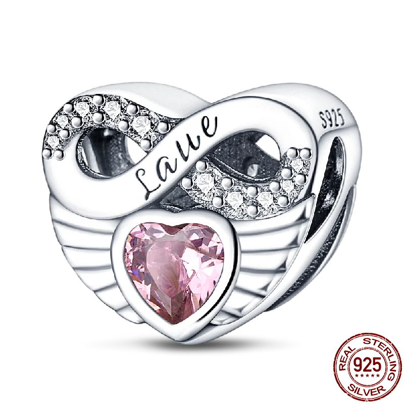 925 Sterling Silver Charm Bead with Zircon - Compatible Bracelet Charm