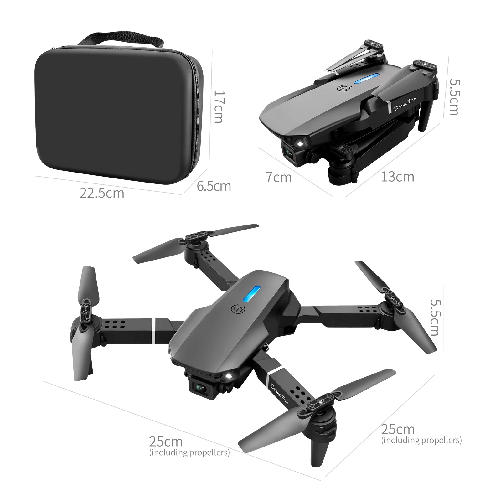 E88 Pro Foldable GPS Drone with 4K Dual Camera - 23 Min Flight, Optical Flow (360g)