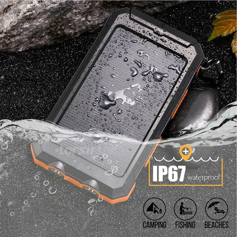 Solar 80000mAh Portable Power Bank with LED Light