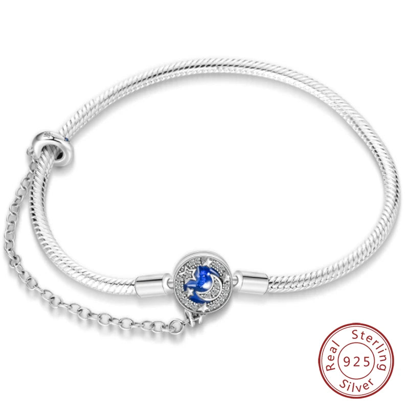 Silver Star Moon Clover Bracelet – DIY Charm Birthday Jewelry