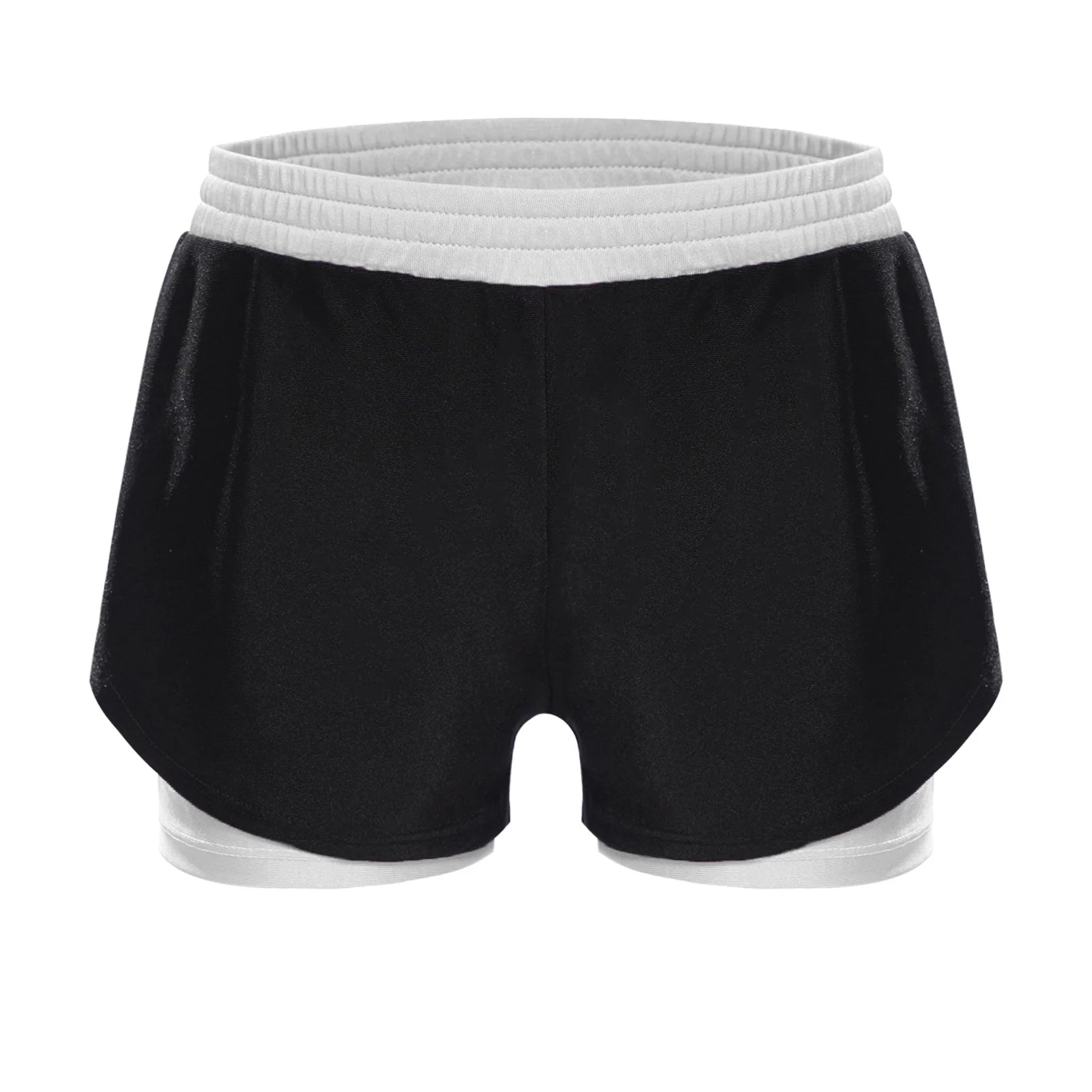 Girls Athletic Shorts - Double-Layer Sports Shorts for Yoga, Running & Workout (Ages 4-14)