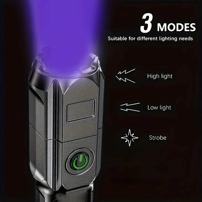 UV Flashlight 395nm - Portable Ultraviolet Blacklight Torch for Pet Urine Detection & Scorpions