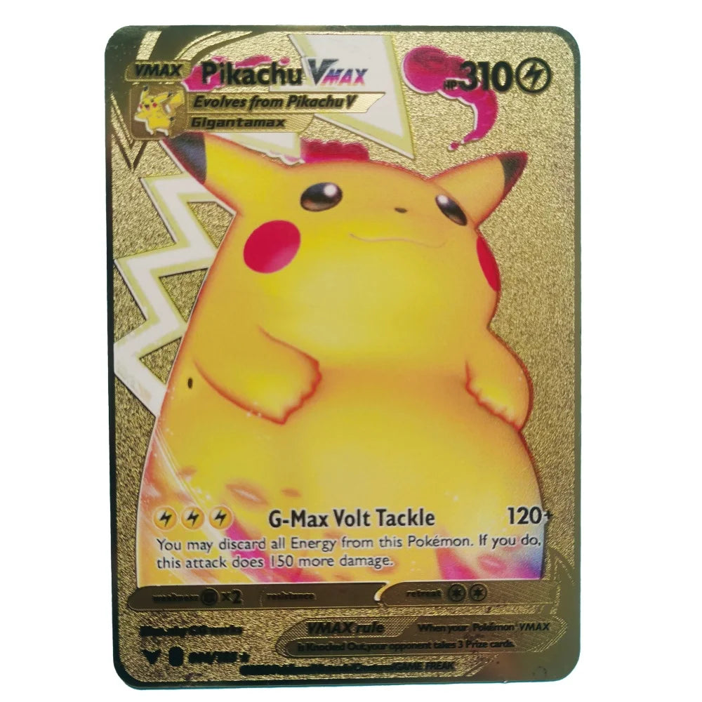 Pokemon Gold Metal Cards – 20 Styles Mewtwo, Pikachu GX & Charizard VMAX Set