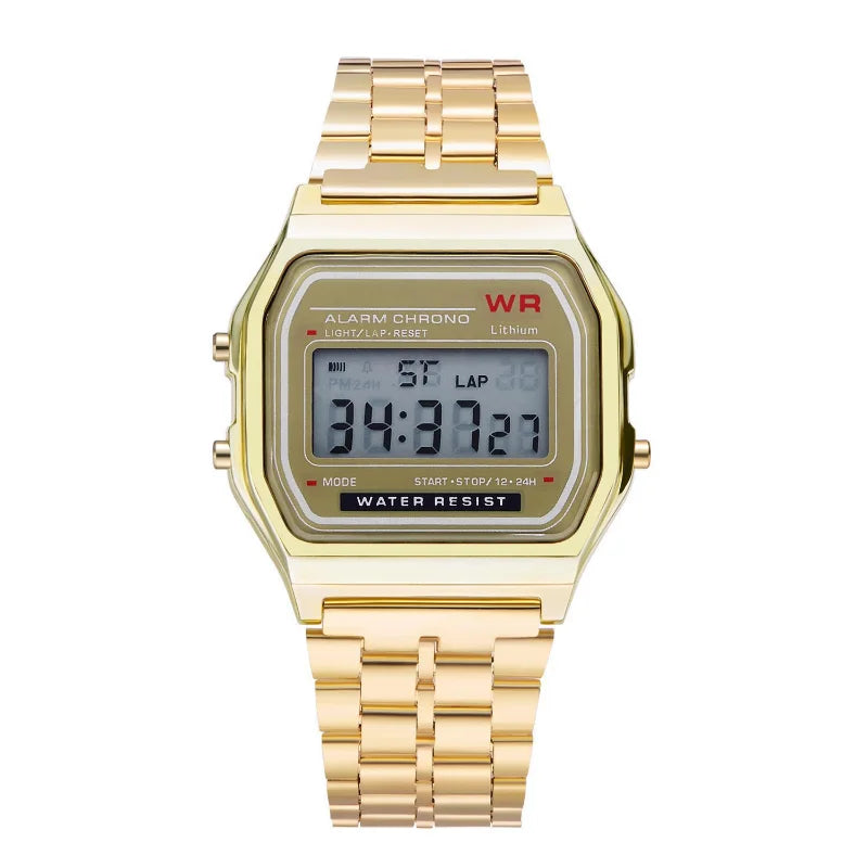 F91W Digital Sports Watch - LED Multi-Function Steel Band Watch for Men & Women