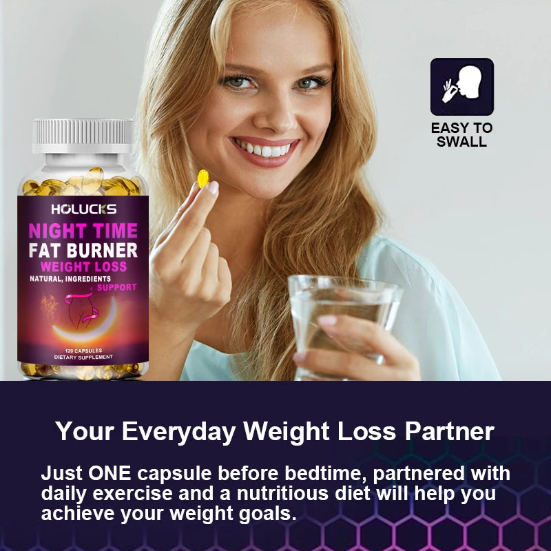 Night Time Fat Burner - Advanced Sleep & Weight Loss Capsules with White Kidney Bean & Garcinia Cambogia