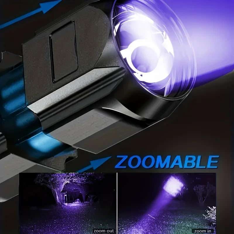 UV Flashlight 395nm - Portable Ultraviolet Blacklight Torch for Pet Urine Detection & Scorpions