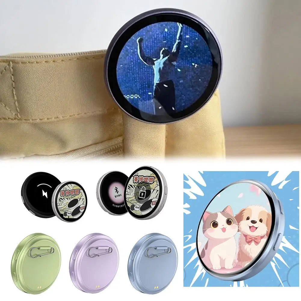 Anime E-Badge Display Pin Dynamic Electronic Badge Anime Merchandise Digital Display Badge Dynamic Gift For Otaku Fans Friends