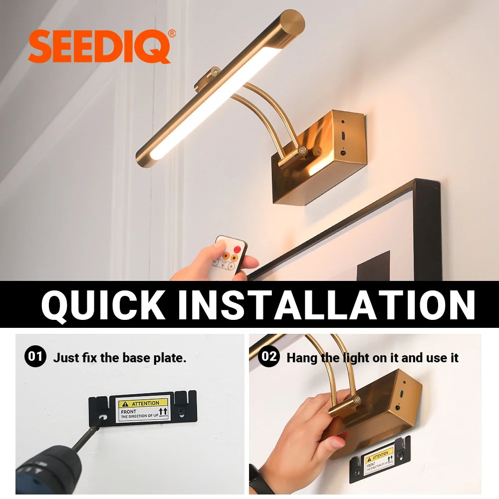 Rechargeable 40CM LED Wall Lamp with Remote – Picture & Interior Light