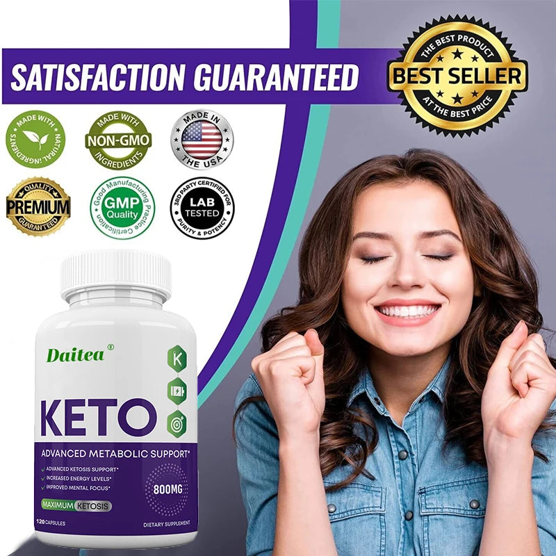 Keto Capsules 800mg - Apple Cider Vinegar for Weight Loss, Detox & Immunity