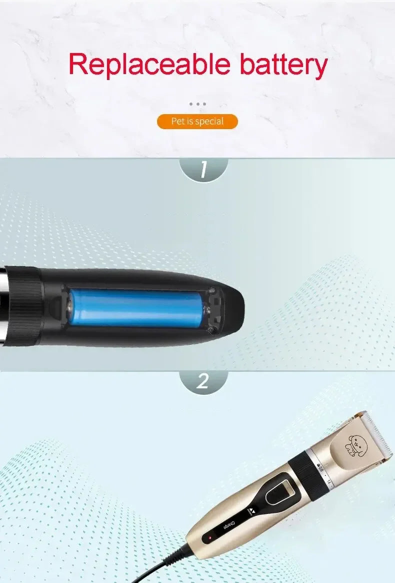 Professional Pet Grooming Clippers - Cordless Rechargeable for Dogs, Cats & Rabbits
