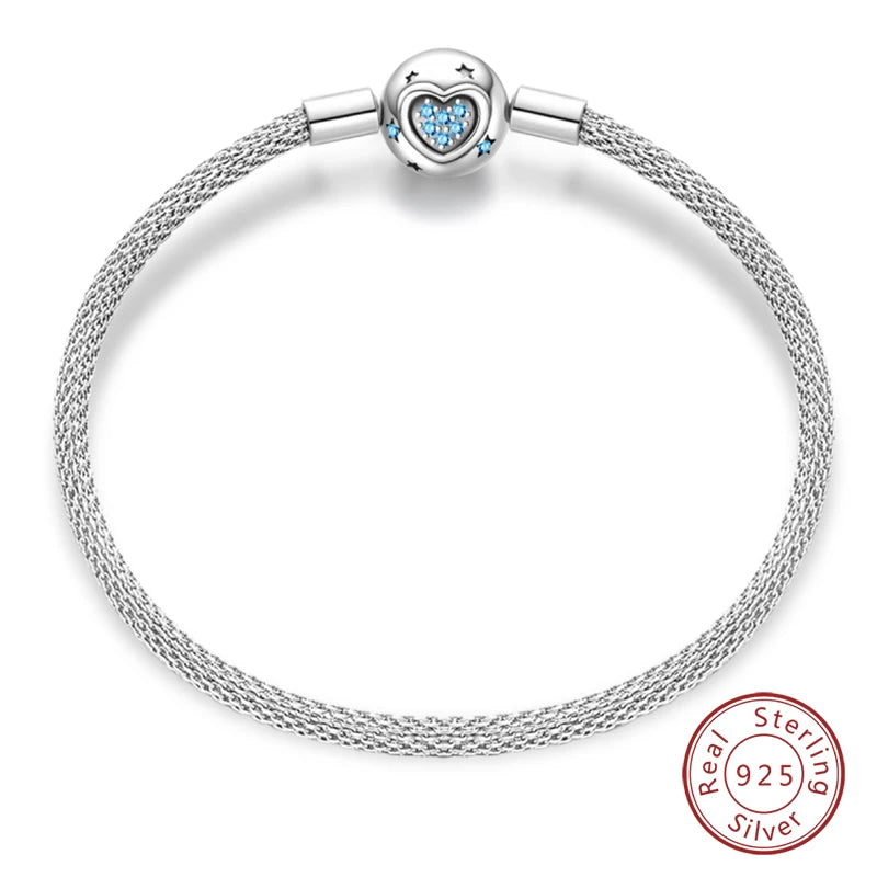 Silver Star Moon Clover Bracelet – DIY Charm Birthday Jewelry