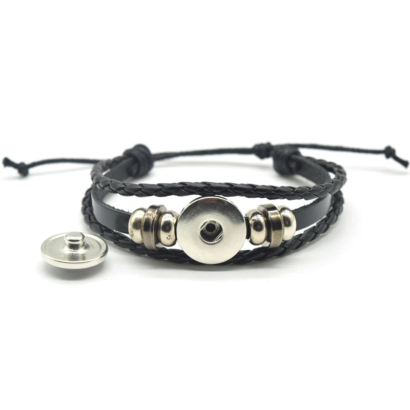 Zodiac Constellation Charm Bracelet - Multilayer Leather Bracelet for Men & Women