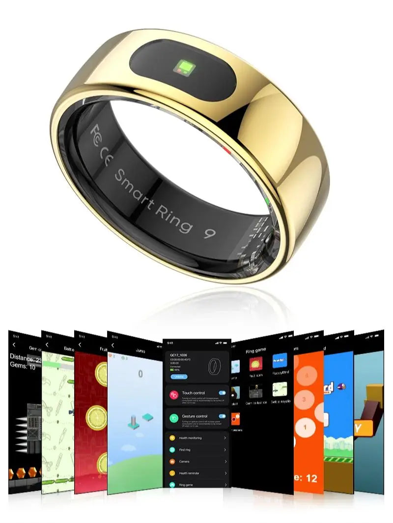 New R08 Smart Ring With Charging Case Smart Touch Screen Health Monitor Sports Fitness Tracker IP68 5ATM Waterproof Smart Ring