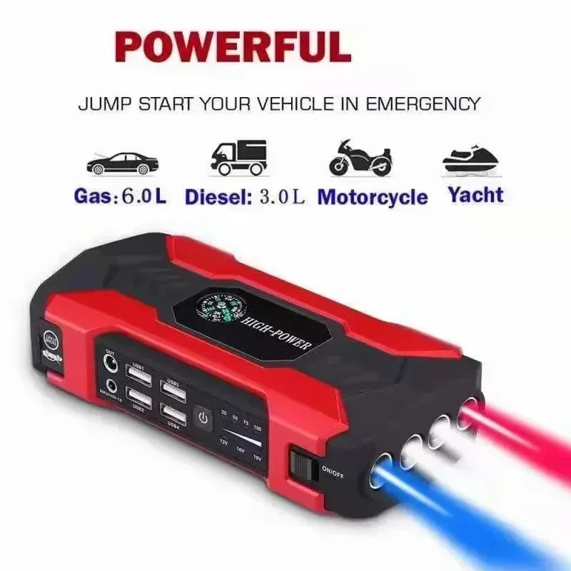 12V 98000mAh Car Jump Starter - Emergency Battery Power Bank & Booster