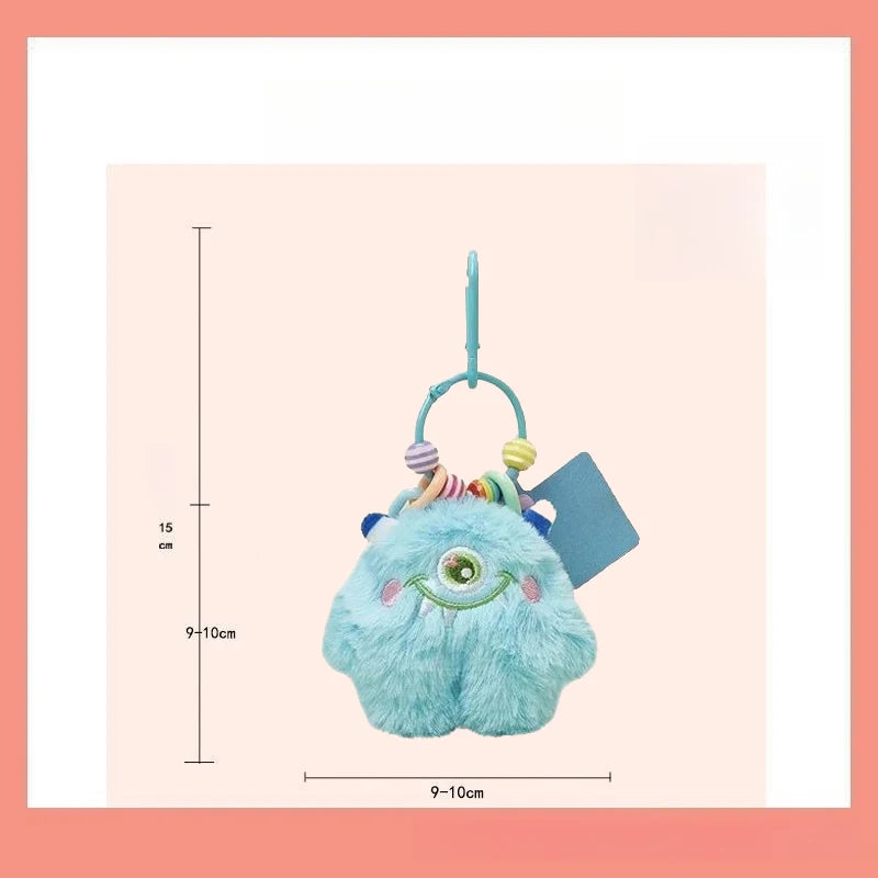 Monster Plush Toy Keychain with Colorful Chain, Creative Doll Bag Charm Pendant, Cute Gift for Kids Women Men for Backpack Purse
