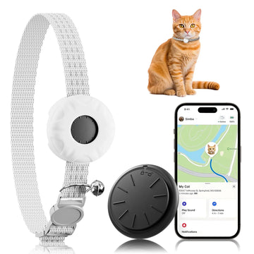 GPS Tracker for Cats – Waterproof Pet Tracker Collar with Elastic Buckle (iOS Only)