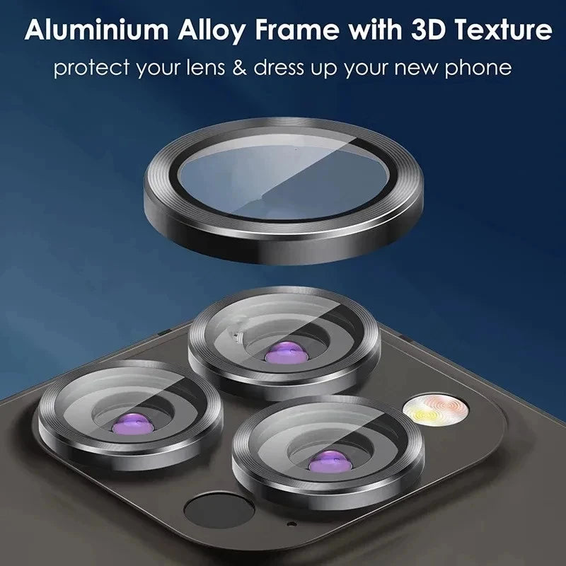 3-Pack Camera Lens Glass Protector for iPhone 16, 15, 14, 13, 12, 11 Pro Max