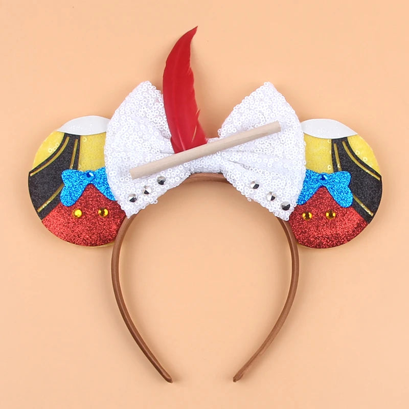 Disney Colorful Sequins Bow Headband – Rainbow Hair Accessory for Girls & Disney Fans