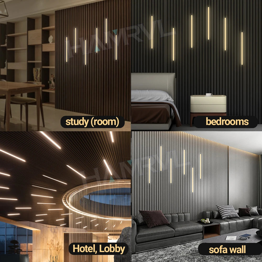 LED Recessed Lighting Strip – Touch Sensor Self-Adhesive for Wood Slat Wall