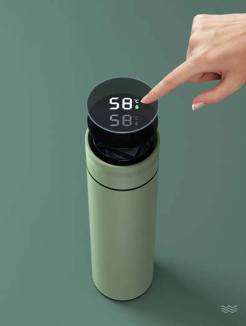500ml Stainless Steel Thermos with Temperature Display - Insulated Bottle