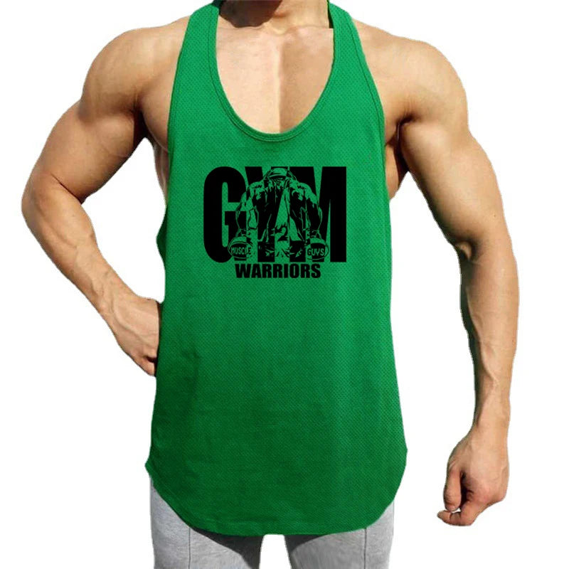 Men's Gym Tank Top - Breathable Mesh Stringer Vest for Bodybuilding & Workout