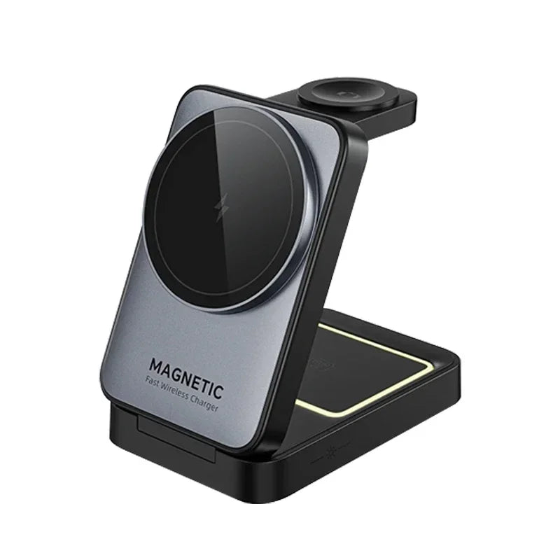 Foldable 3-in-1 Magnetic Wireless Charger Stand for iPhone & Apple Devices