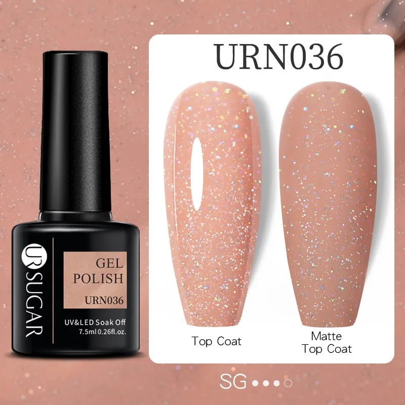 Glitter Gel Nail Polish – Semi-Permanent UV LED Gel with Sparkling Shimmer Finish